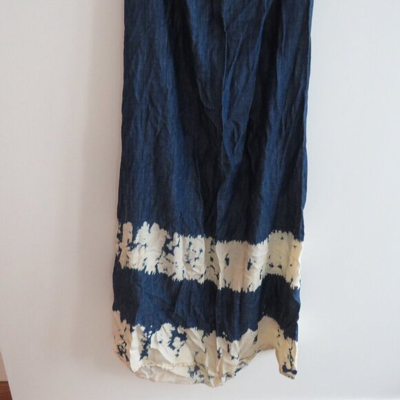 YOUNG FABULOUS & BROKE Denim Tie Dye Maxi Halter Dress Grunge Y2K - Size S - Picture 8 of 12